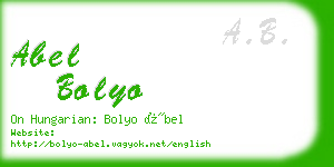 abel bolyo business card